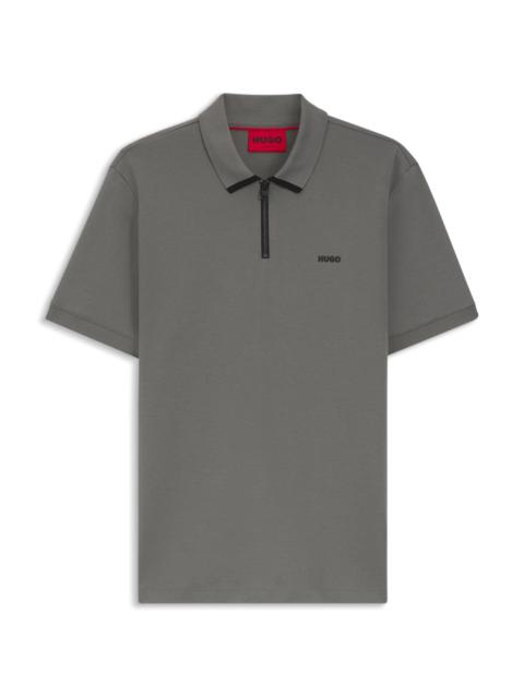 CONTRAST-LOGO POLO SHIRT IN COTTON PIQUÉ