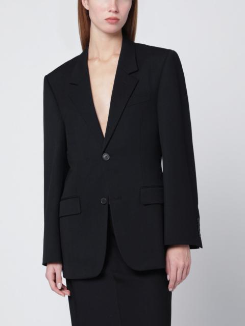 Single-breasted black wool jacket