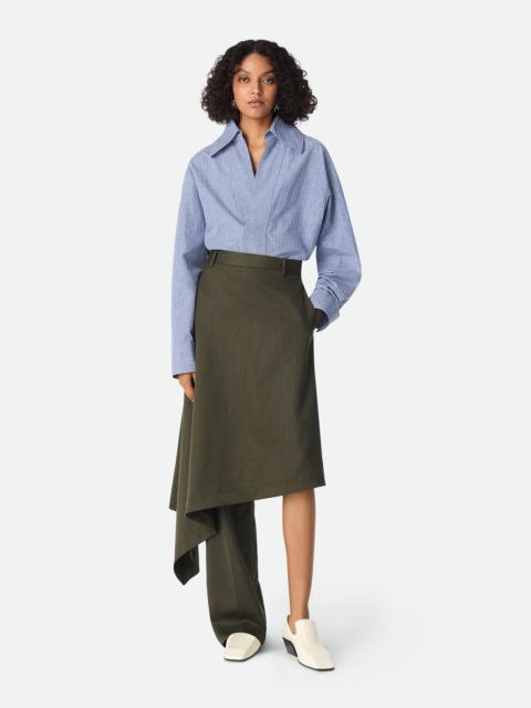 Wool Subtle Stripe Skirt Trousers