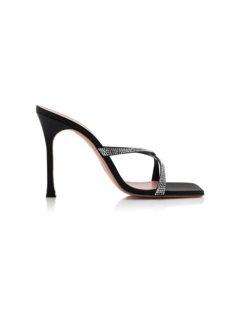 Adriana Crystal-Embellished Satin Sandals black