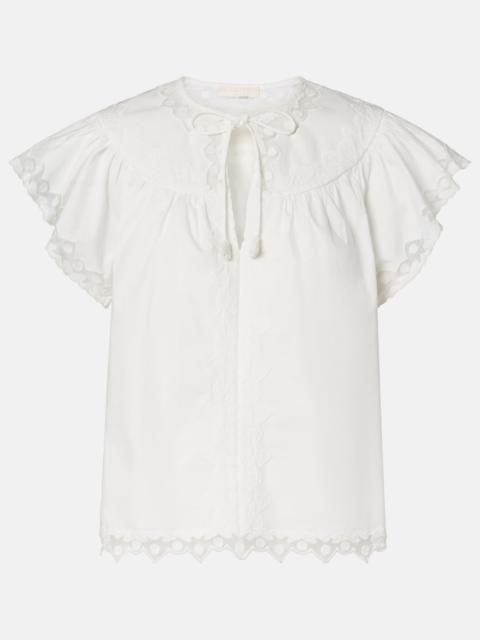 Effie embroidered cotton top