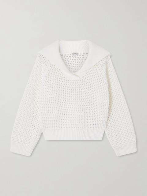 Open-knit Cotton-blend Sweater