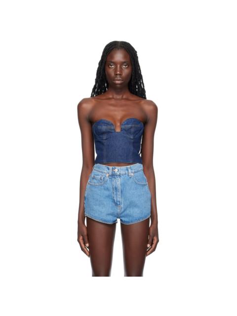 Navy Corset Denim Tank Top