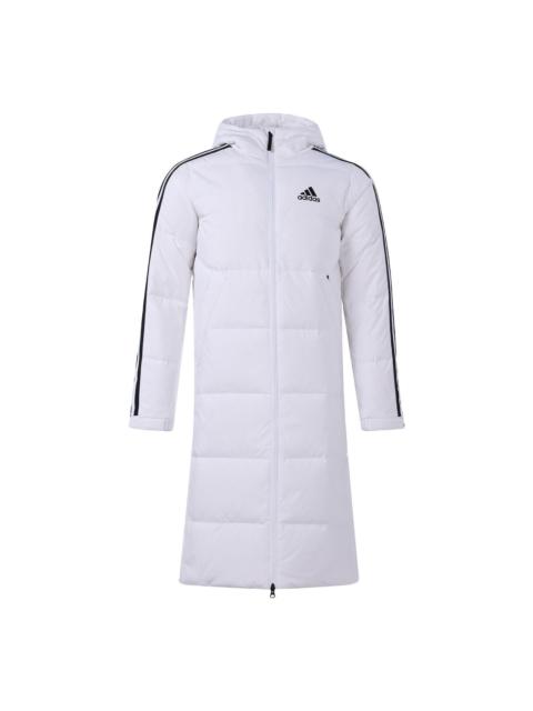 adidas 3ST Long Coat Outdoor Sports Hooded Stay Warm Down Jacket White H20762