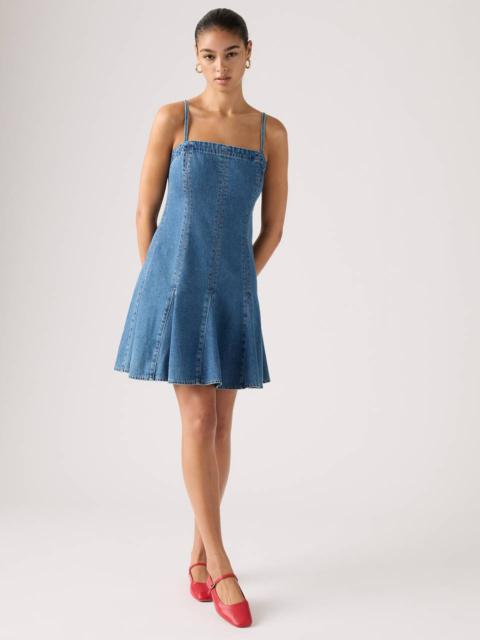 DENIM GODET DRESS