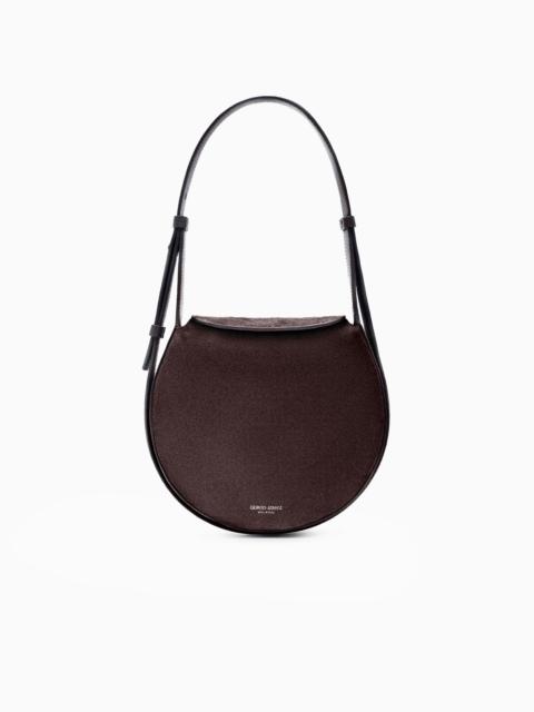 LARGE SHOULDER BAG IN SUEDE AND PEBBLED CALFSKIN