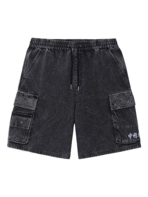 Li-Ning Denim Cargo Shorts 'Washed Black' AKSS075-2