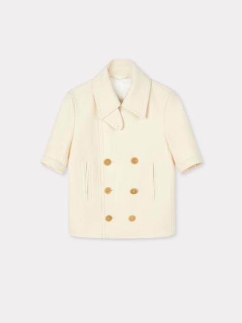 Short balloon sleeves peacoat in virgin wool