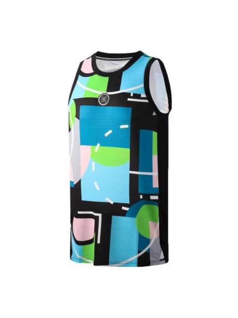 Li-Ning Sports Colorblock Training Jersey 'Black Blue Green' AAYR215-4