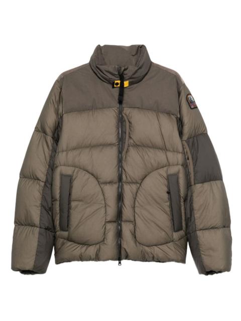 quilted panelled down jacket