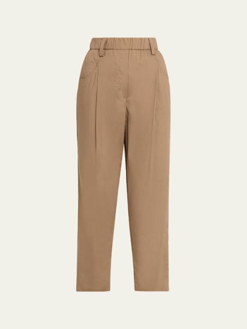 Tapered Lightweight Poplin Crop Pants