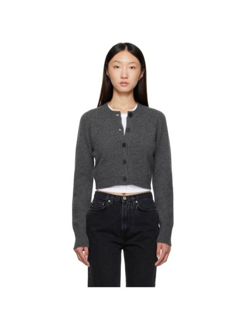 Gray Zephir Cashmere Cropped Cardigan
