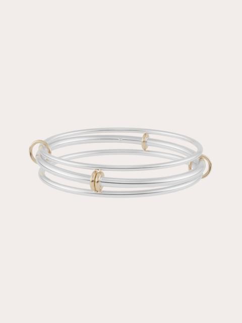 Baryon Sterling Silver & 18k Gold Linked Bangle