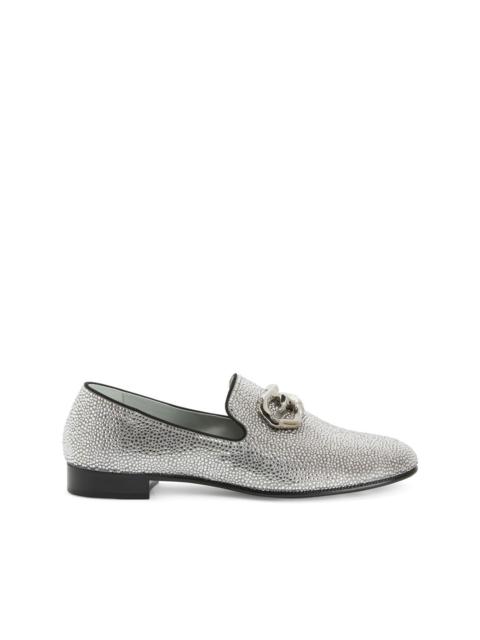 Leopoldino crystal leather loafers