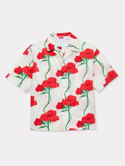 'KENZO Archive Rose' hawaiian short sleeve shirt in cotton