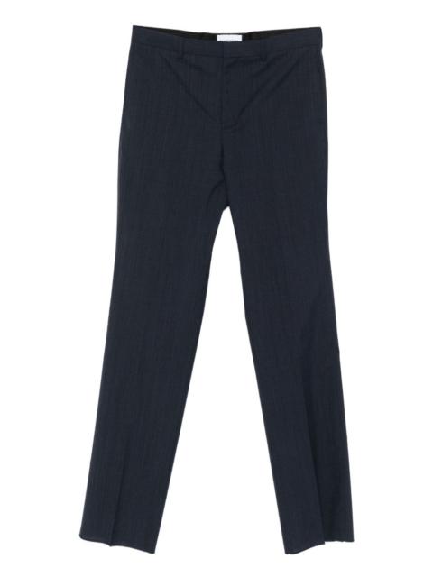 pinstripe flat-front trousers