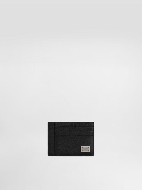 Dauphine-print calfskin card holder
