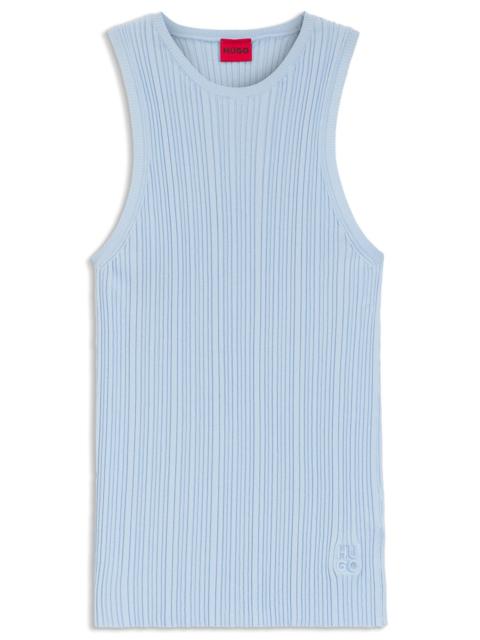 SLEEVELESS TOP WITH IRREGULAR RIB