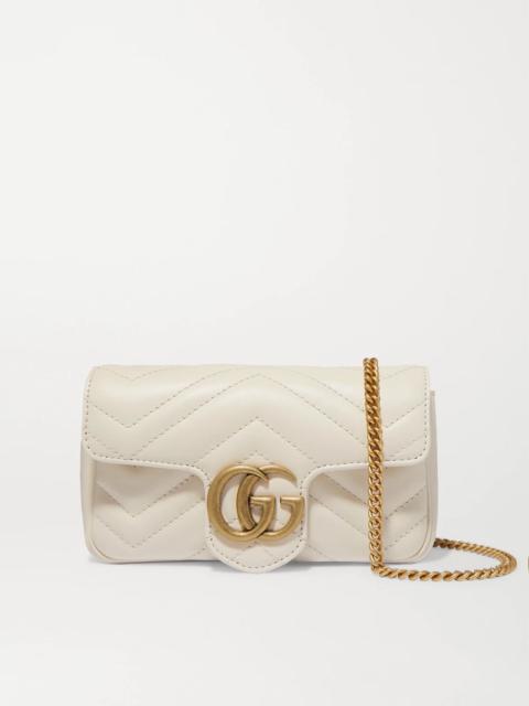 GG Marmont mini quilted leather shoulder bag White