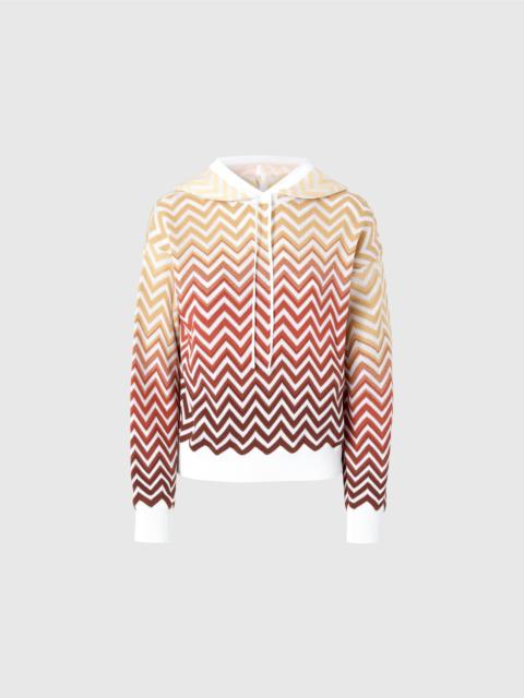 Dégradé chevron hooded sweatshirt