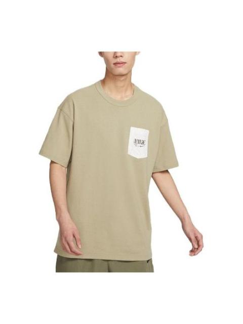 Nike Just Do It Chest Pocket T-Shirt 'Olive Green' FJ7681-276