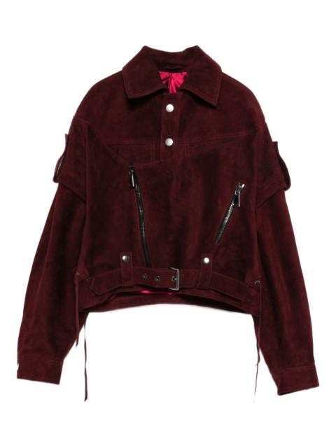 zip suede jacket