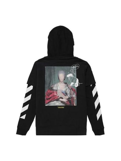 Off-White C/O Virgil Abloh Men'S Black Diag Mariana Hooded Tee OMAB033E191850051088
