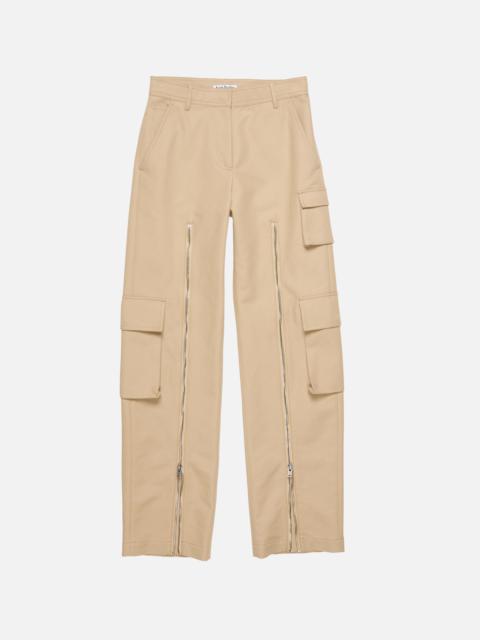 Layered satin trousers - Beige