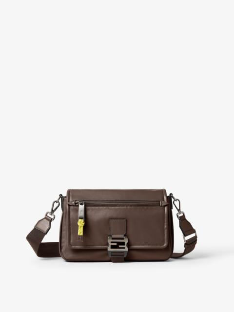 Fendi Flux Messenger Chocolate brown leather bag