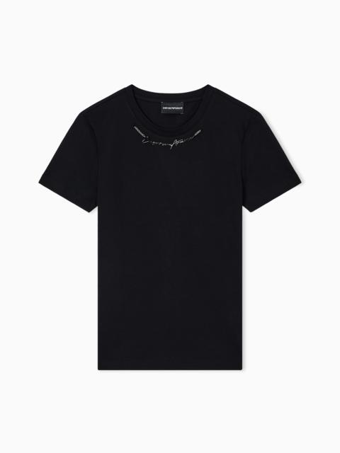 LIGHTWEIGHT JERSEY T-SHIRT WITH JEWEL LOGO DETAIL