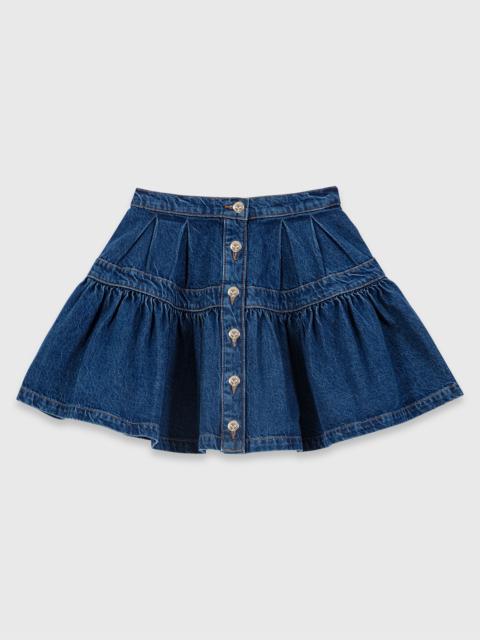 Short denim skirt