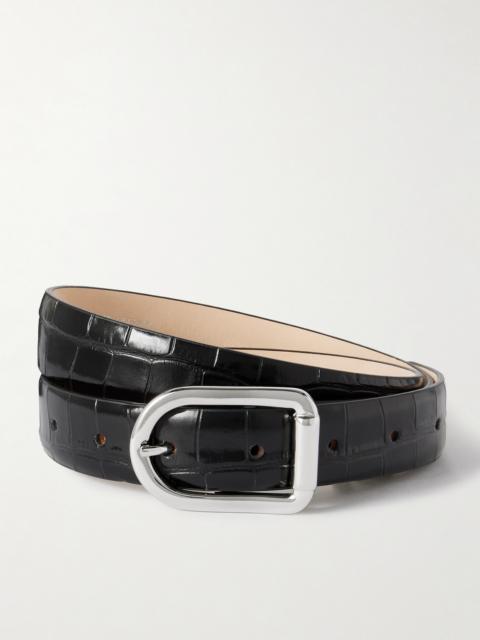 Mija Croc-effect Leather Belt