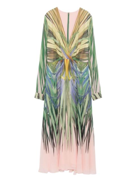 v-neck printed dress