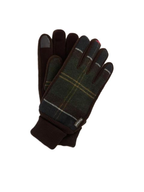 tartan-paneled gloves
