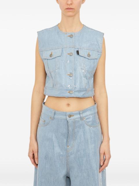 Judy sequin buttoned gilet