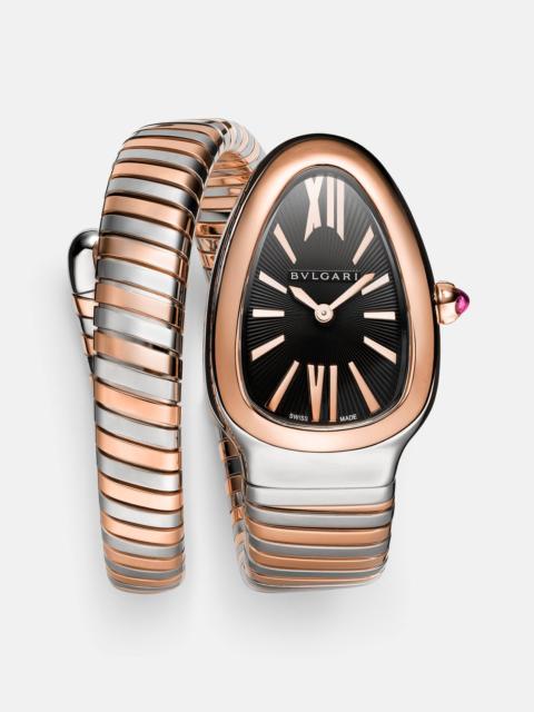 Serpenti Tubogas 18kt rose gold and stainless steel watch