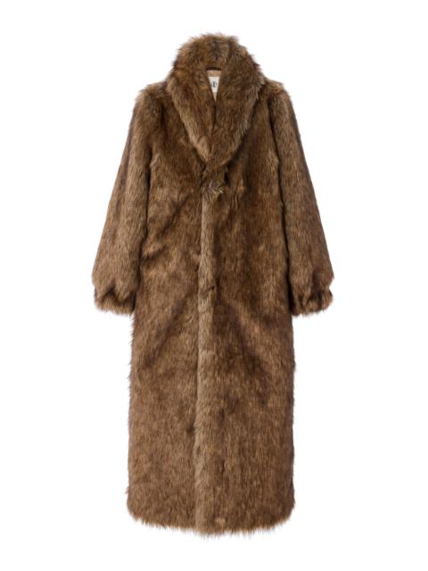 Damiy Faux Fur Long Coat brown