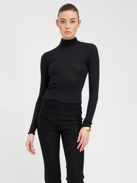 BLACK CASHMERE MOCK NECK