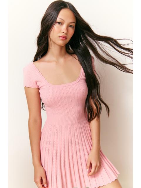 Evaluna Stretch Pointelle Mini Dress