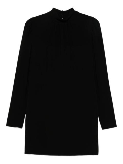 high-neck long-sleeve dress