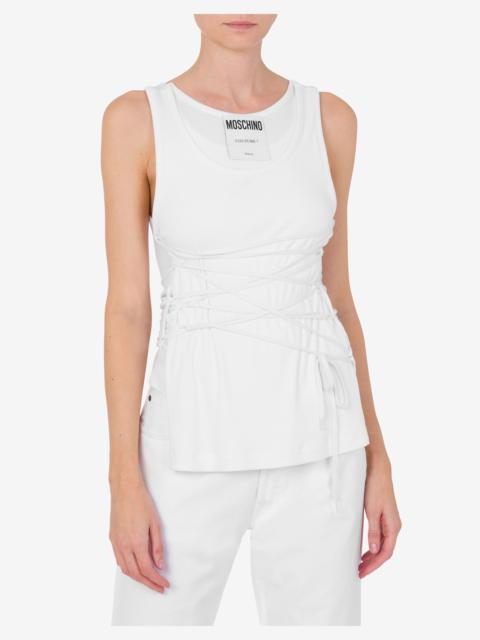 STRETCH COTTON TANK TOP WITH LACES