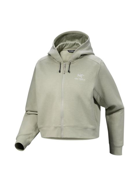 Emblem Fleece Full Zip Crop Hoody