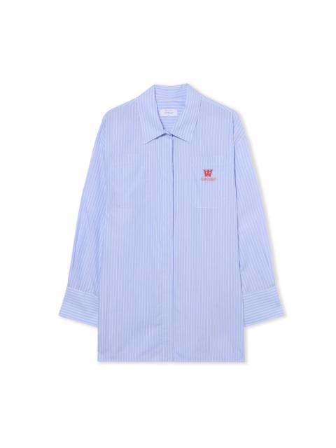 Striped Poplin Shirt Dress