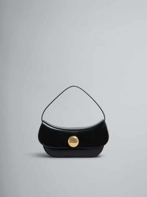 BLACK LEATHER BUTTERFLY MEDIUM HOBO BAG