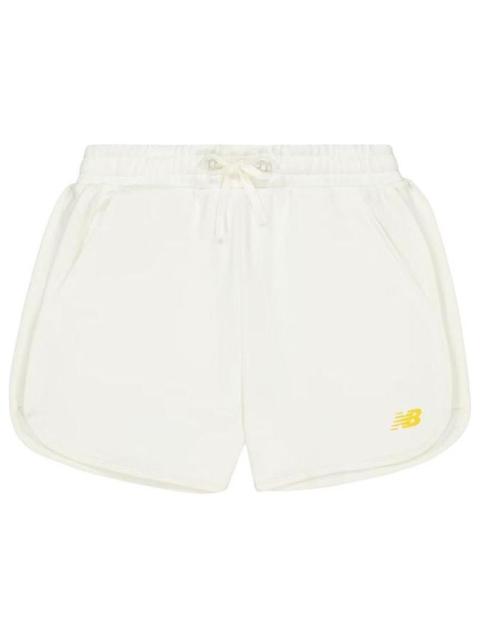 (WMNS) New Balance High-Rise Shorts With Placement Brand Logo 'White' AWS41336-CIC