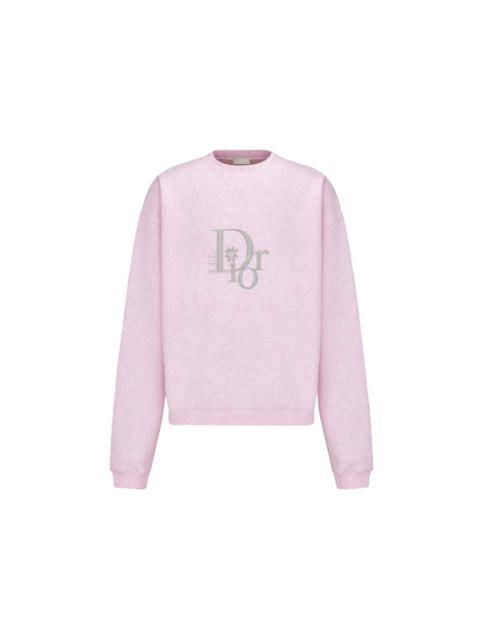 Dior x ERL Oversized Sweatshirt Heathered Pink Cotton Fleece