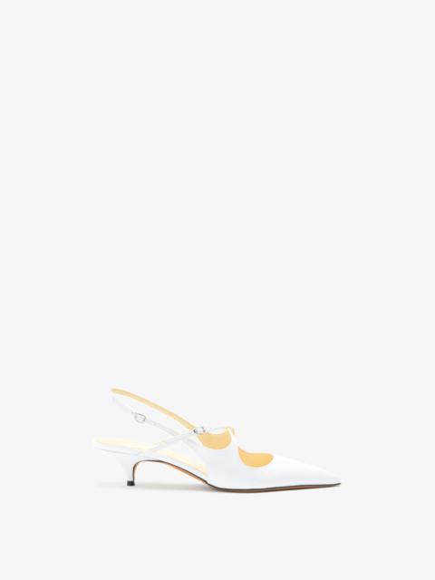 Slash Crossover Slingback Pumps in Spazzolato Leather
