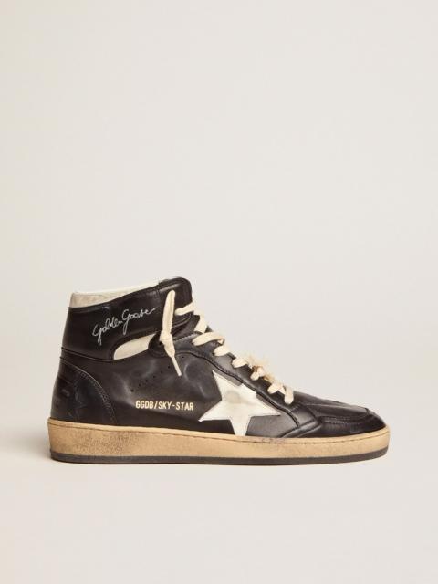 Sky-Star sneakers in black nappa leather with white nappa-leather star
