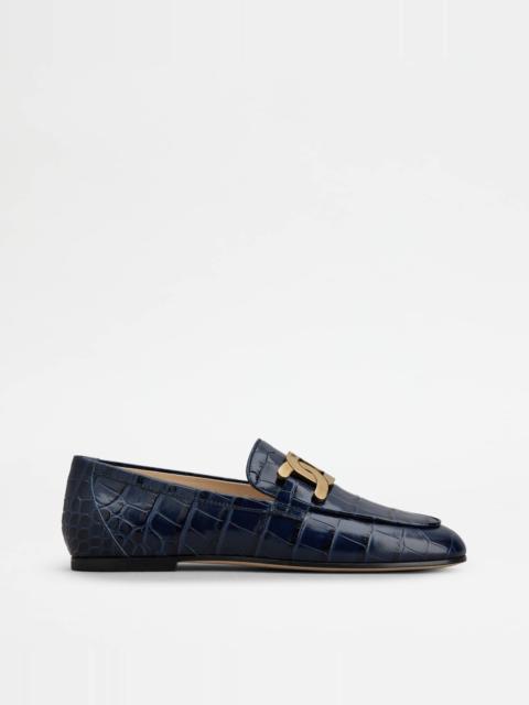 KATE LOAFERS IN LEATHER - BLUE