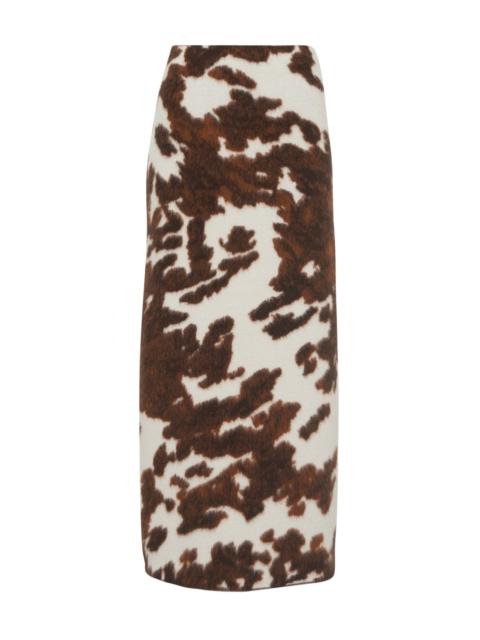 Phaedra Knit Maxi Skirt in Ivory Cognac Multi Cashmere